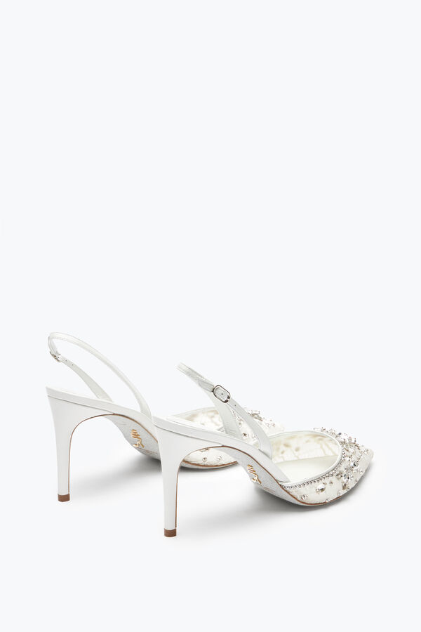 Hina Crystal White Slingback 80