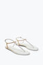 DIANA IVORY SANDAL WITH GOLD AND SILVER CRYSTALS 10