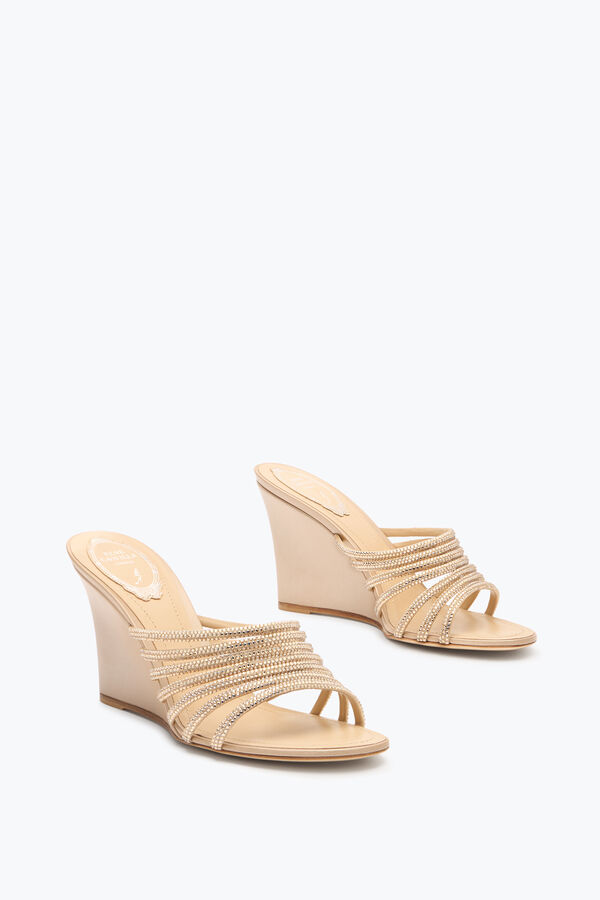 FULL TRIM POWDER PINK WEDGE SANDAL 80
