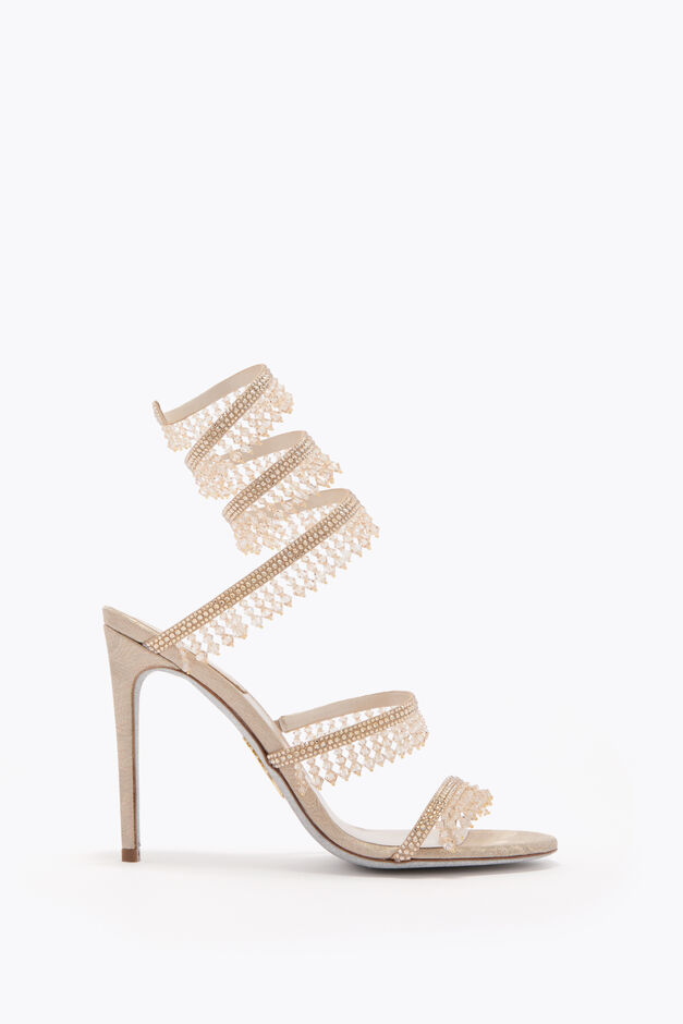 CHANDELIER SANDAL IN SAND DAMASK 105