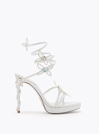 SANDALO CON PLATEAU MARGOT BIANCO CON FARFALLE 120