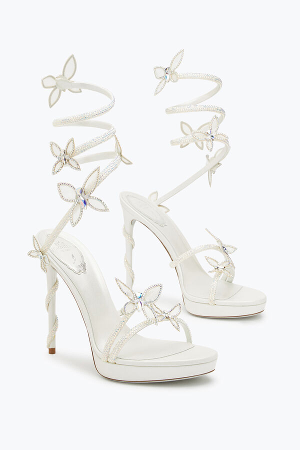 Margot Crystal White Platform Sandal 120