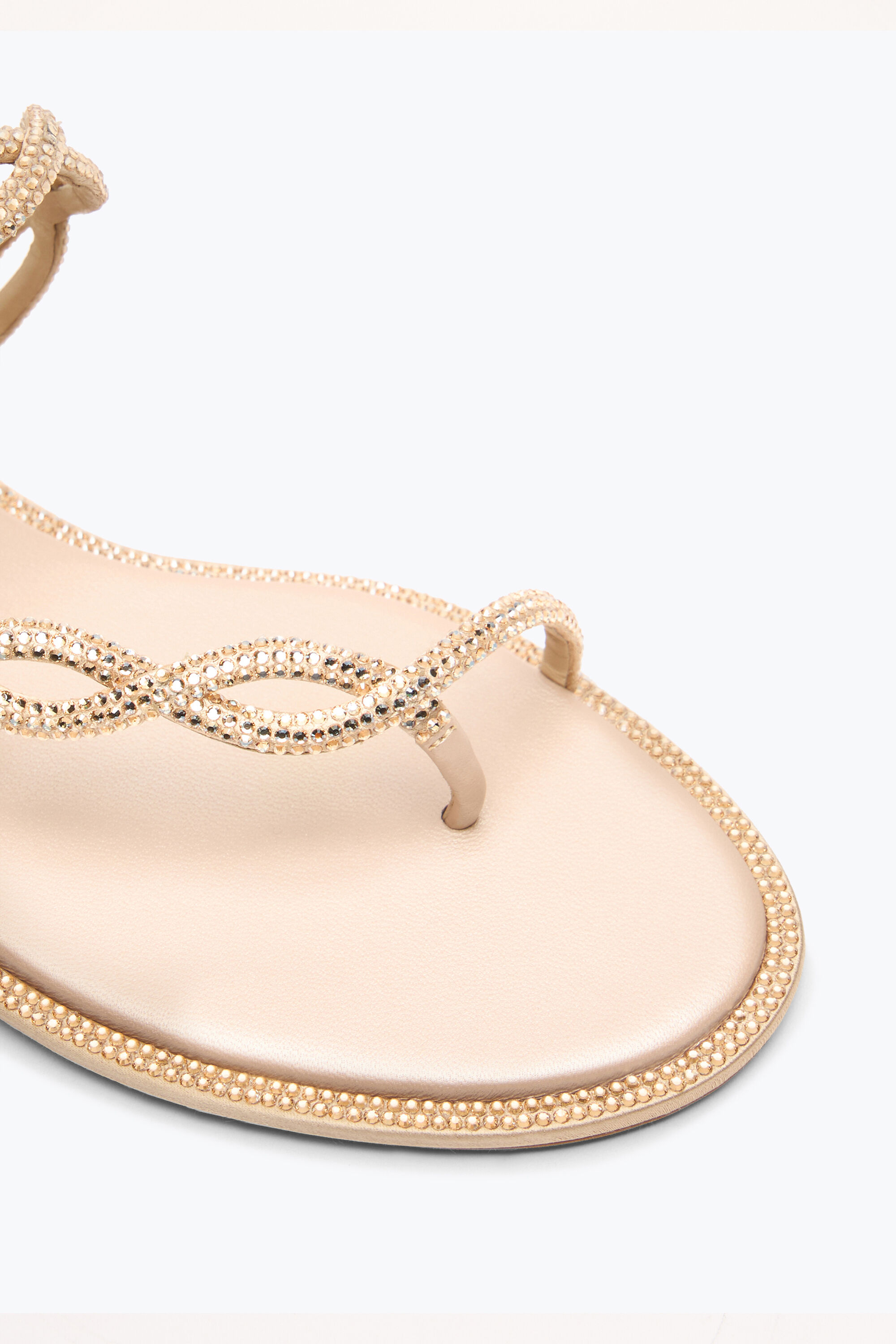 Jeweled BRAID NUDE FLAT SANDAL 10 | Rene Caovilla®