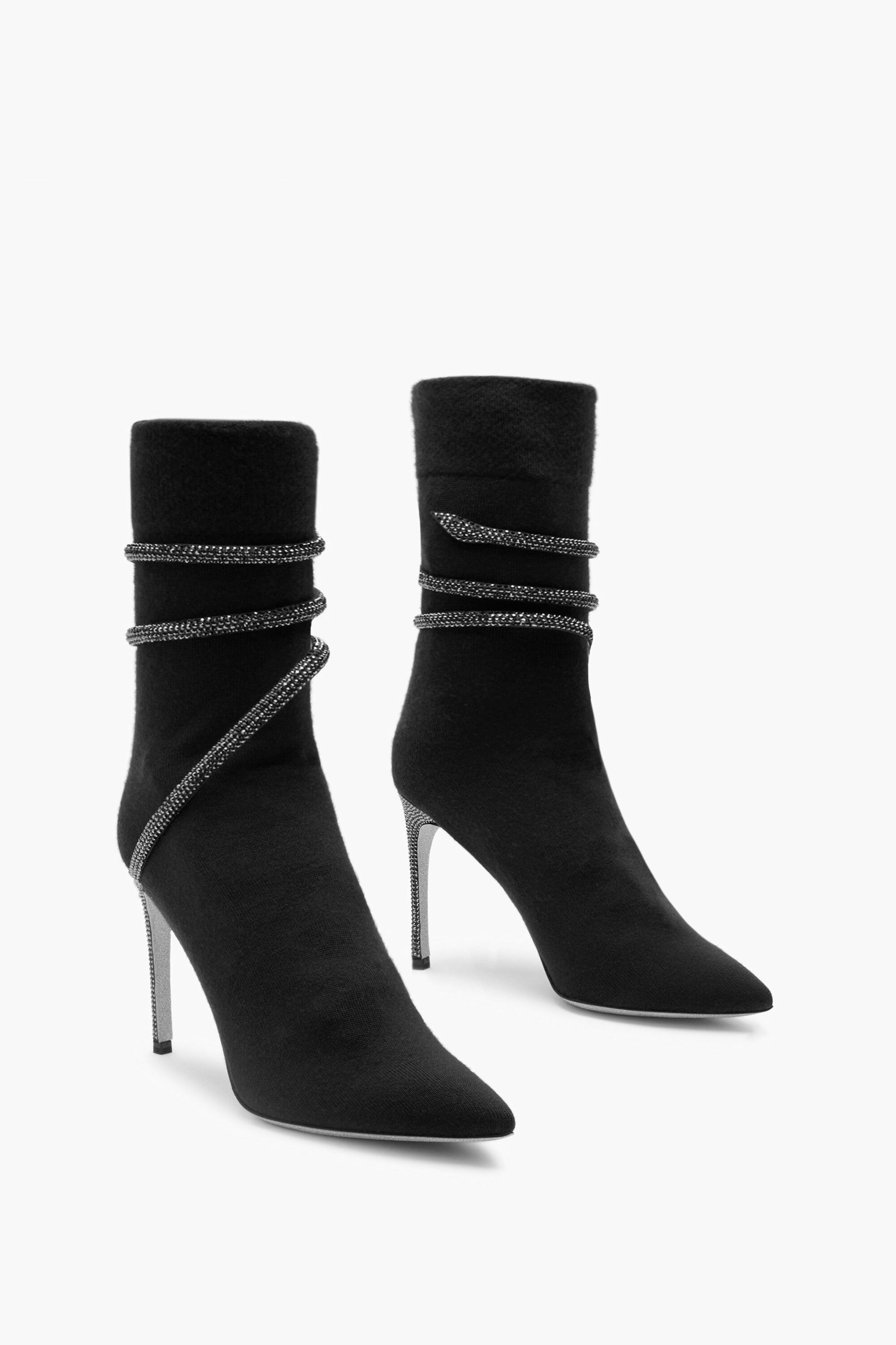 Stivaletto In Tessuto Neri Cleo in Nero Stivali per Donna Rene