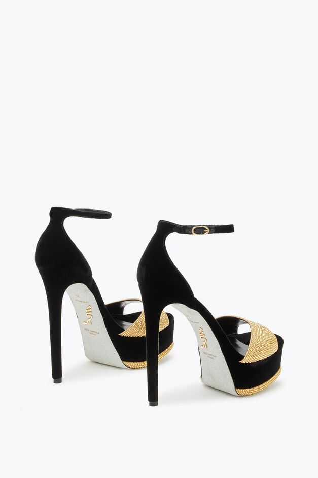 Anastasia Black And Gold Sandal 130