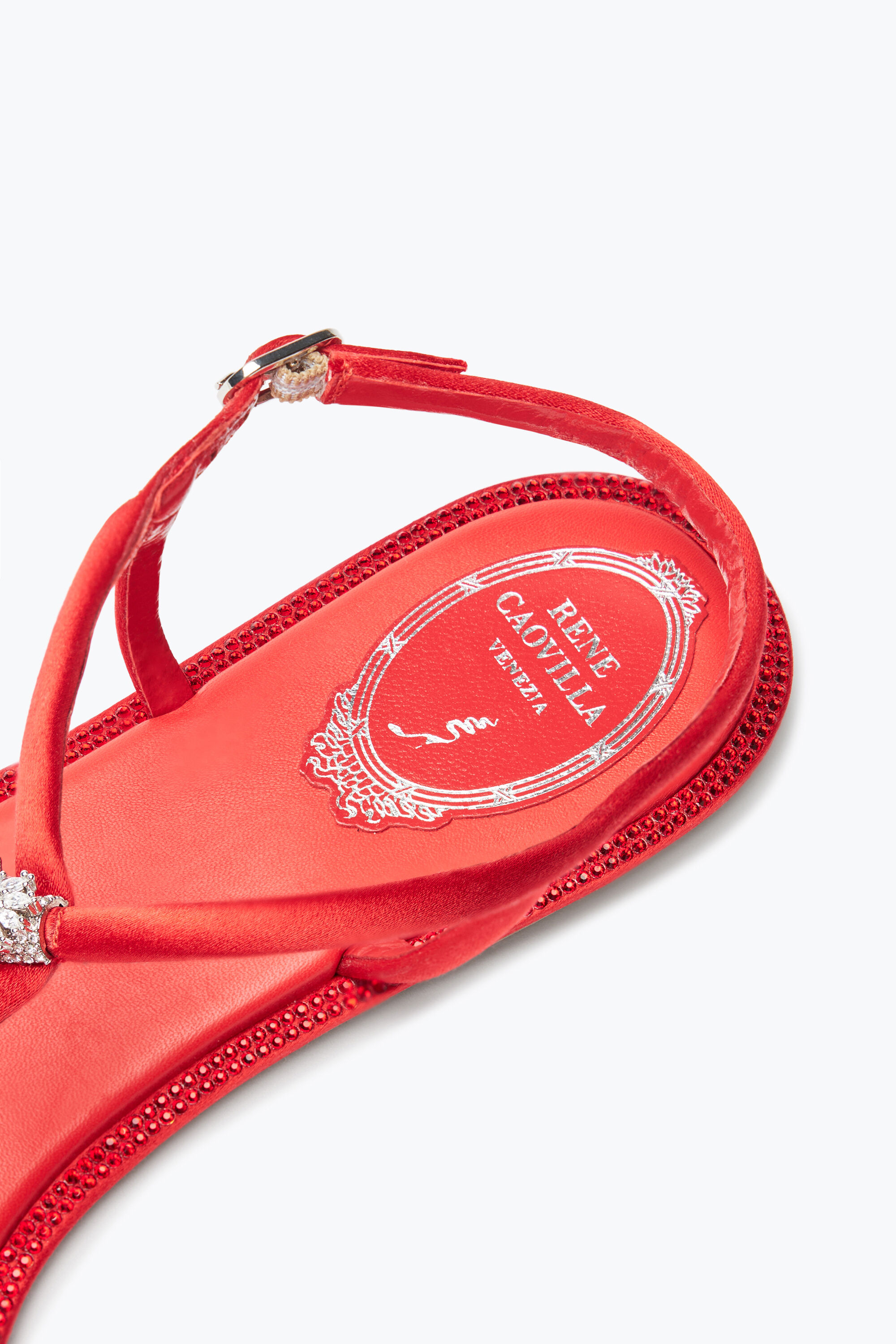 Jeweled Serpente Red Thong Sandal 10 Rene Caovilla