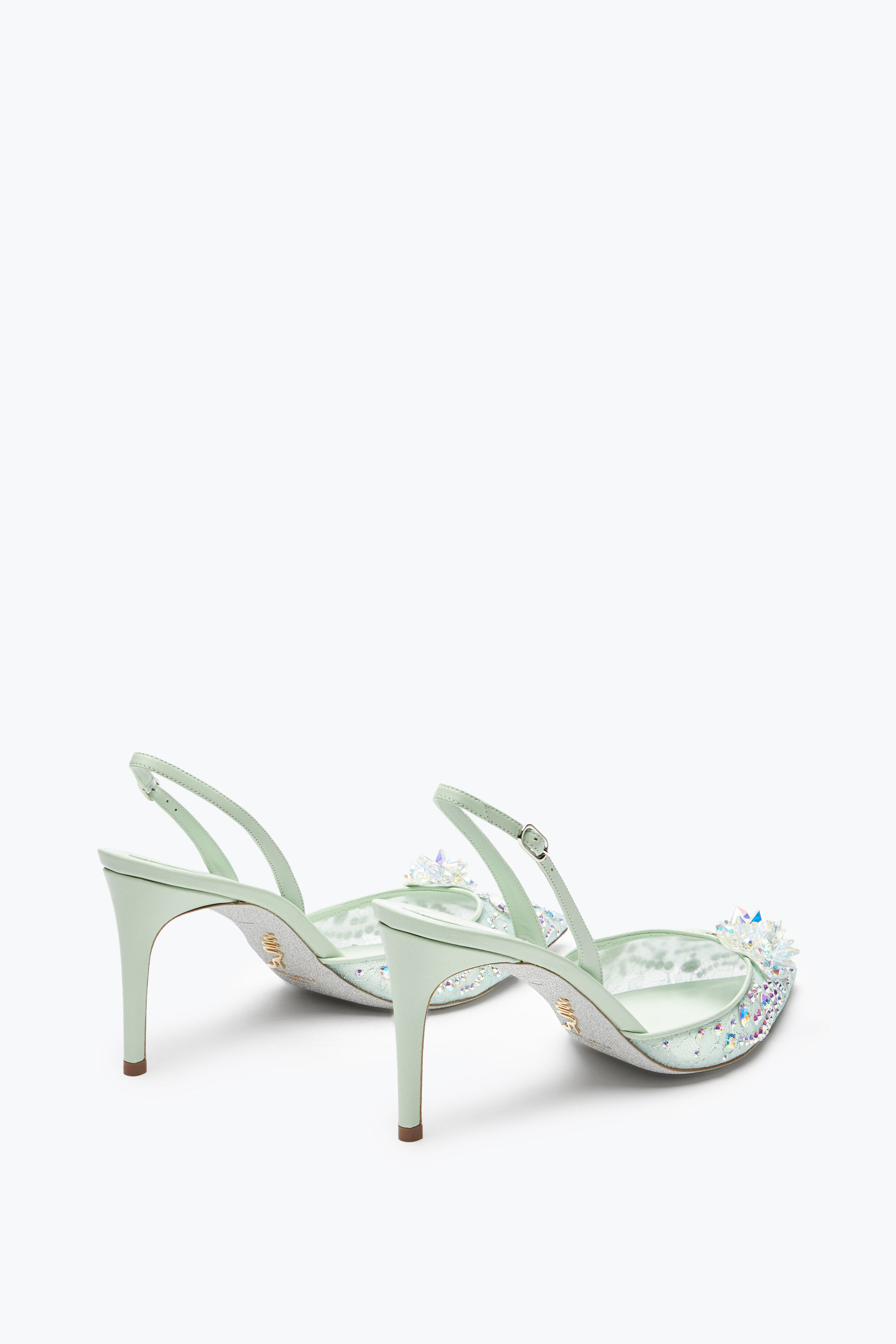 Escarpin slingback Cinderella vert menthe 80