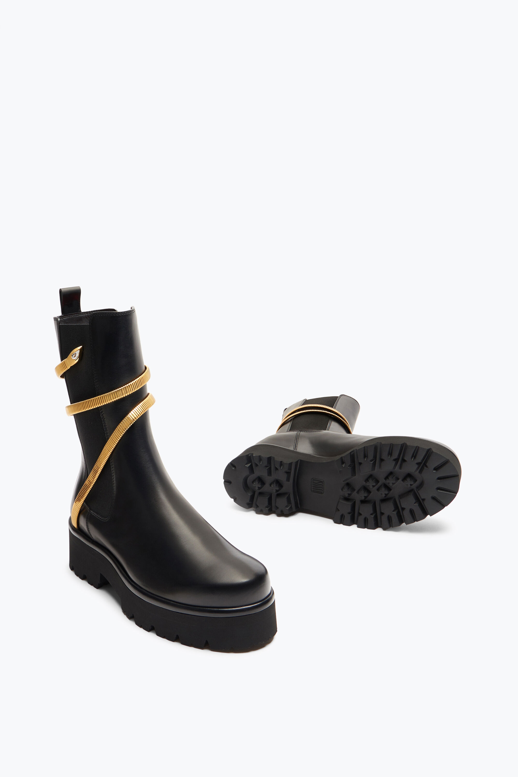 Black and gold flat boots hotsell