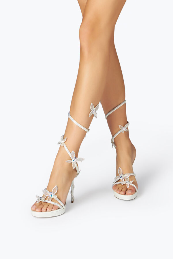 Margot Crystal White Platform Sandal 120