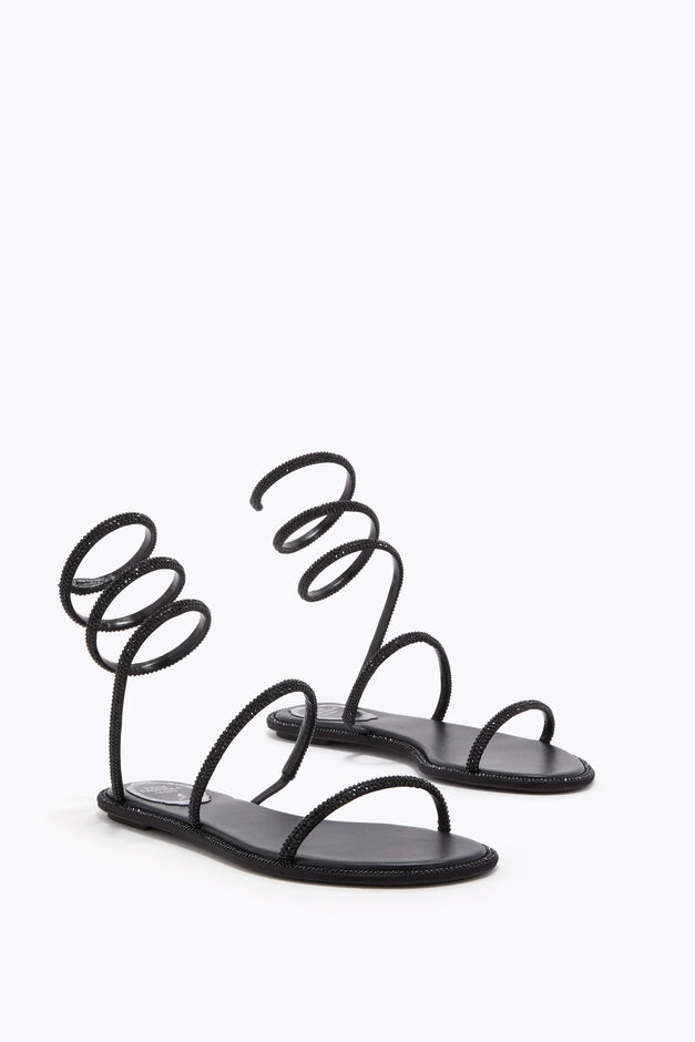 CLEO BLACK FLAT SANDAL 10