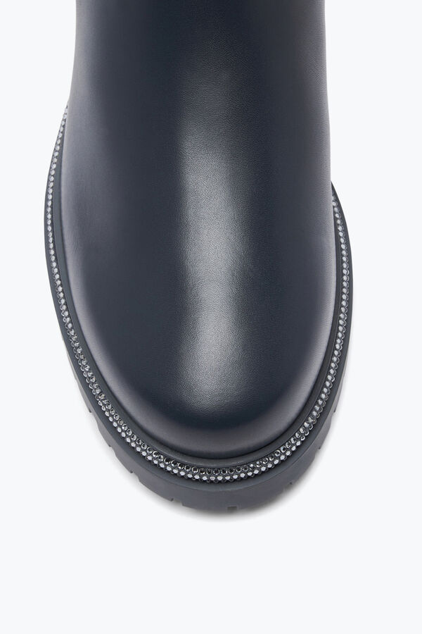 Bota Cleo Gris Con Cristales Plateados 25