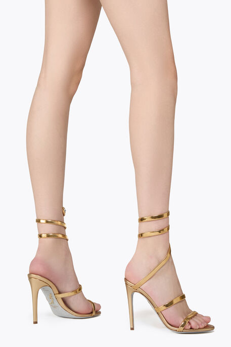 GOLD LAMB/GOLD METAL SNAKE SANDAL