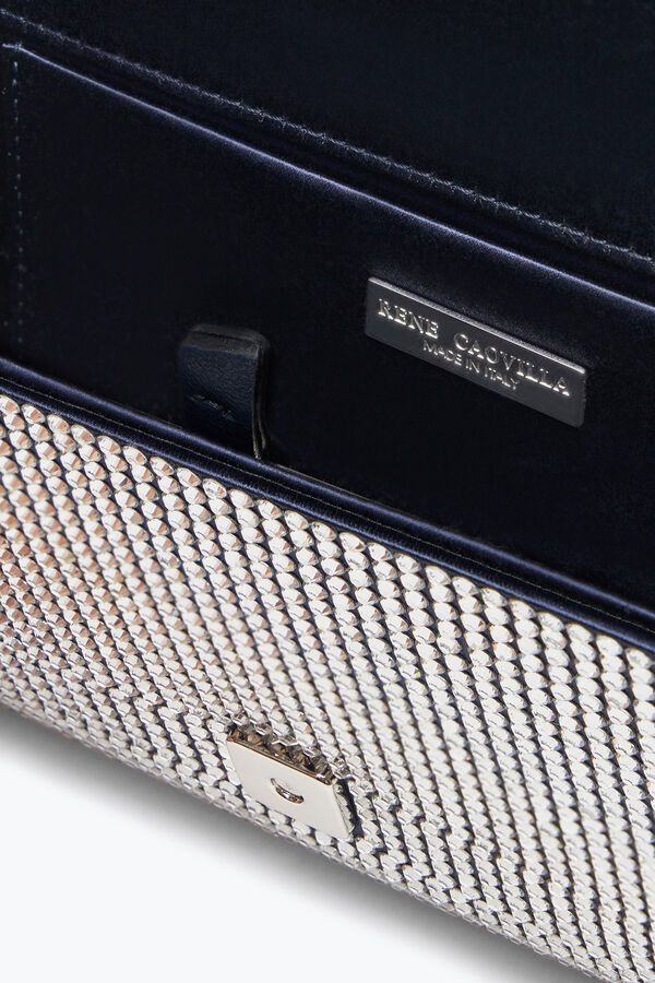 Aida Blue Clutch With All-Over Crystals