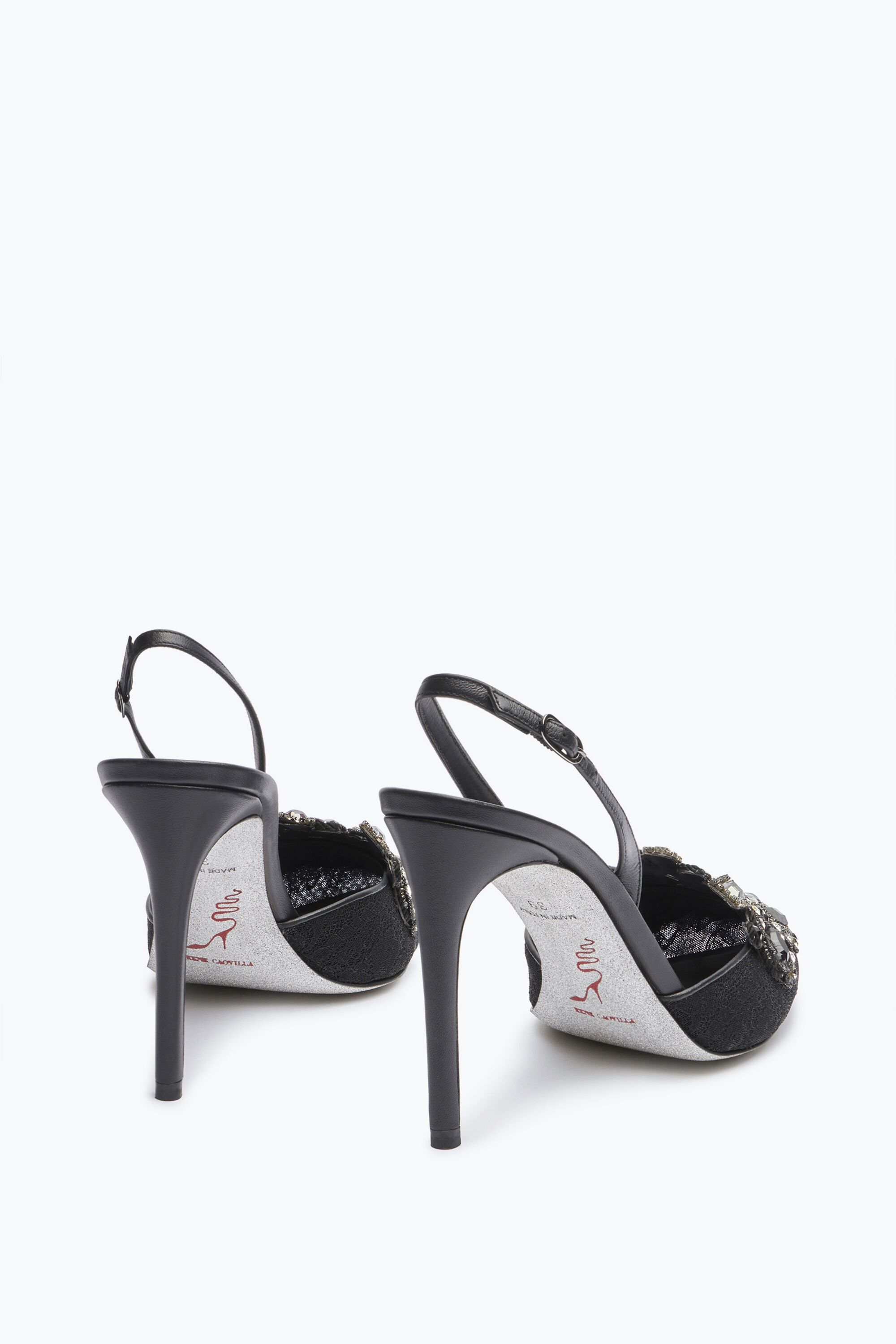 Designer Slingback shoes with heels Caovilla