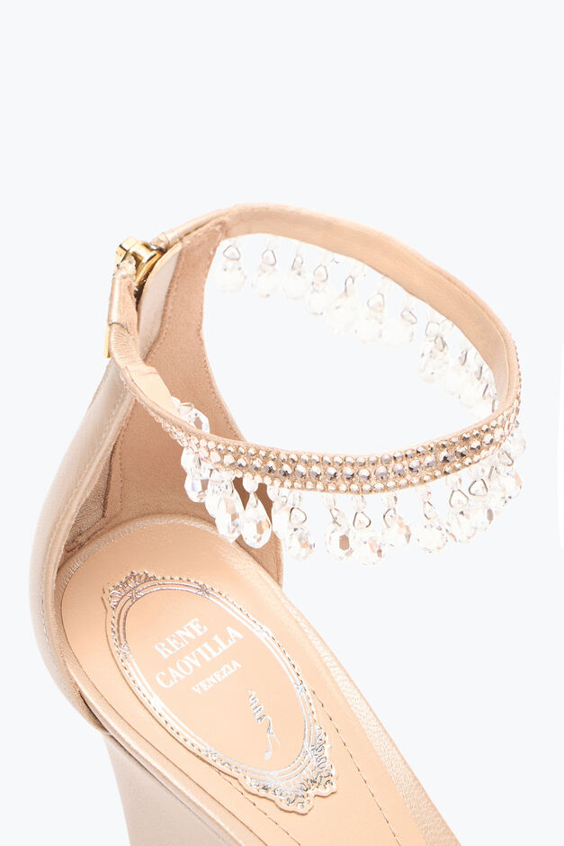 CHANDELIER POWDER PINK WEDGE SANDAL 80 CHANDELIER POWDER PINK WEDGE SANDAL 80