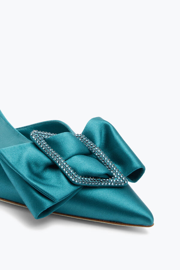 Sara Teal And Rhinestone Slingback 80
