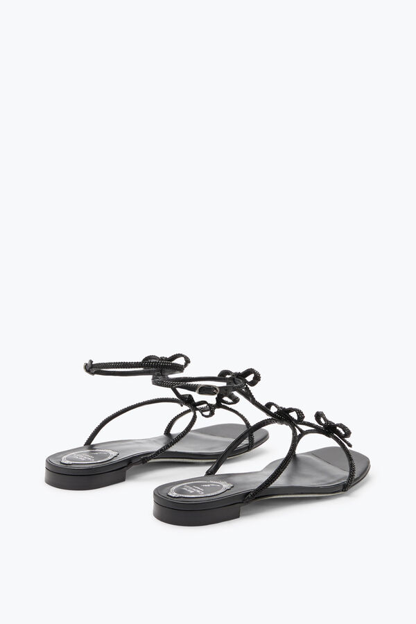 Caterina Black Flat Sandal 10