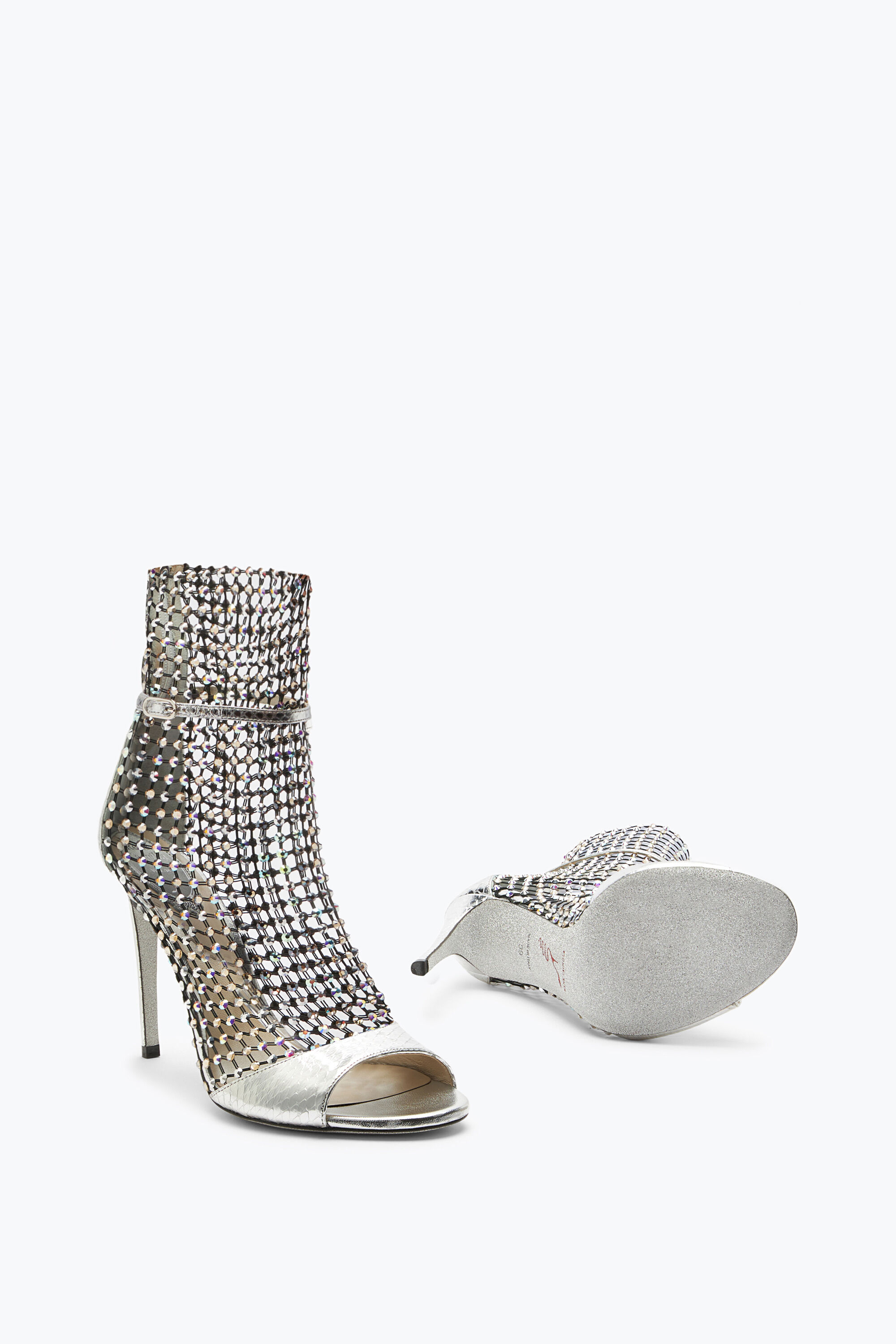 Sandales Sandales Avec Talons A Aiguilles Argent Galaxia en Argente pour Femme Rene Caovilla