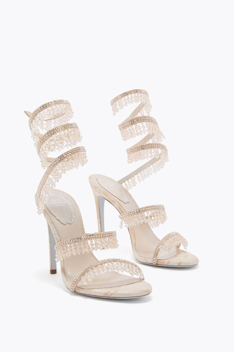 CHANDELIER SANDAL IN CHAMPAGNE DAMASK 105
