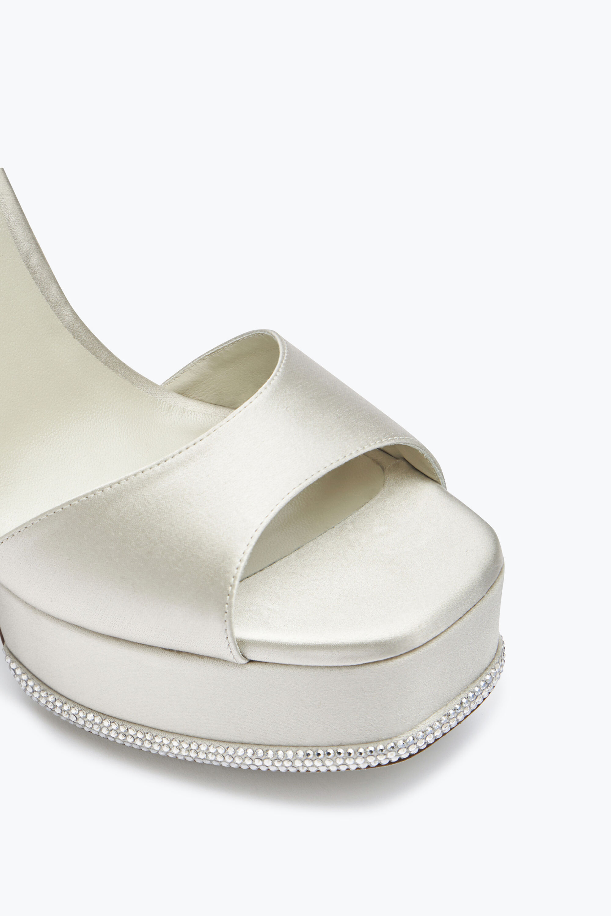 Jeweled Anastasia Crystal Gray Platform Sandal 130 | Rene Caovilla®