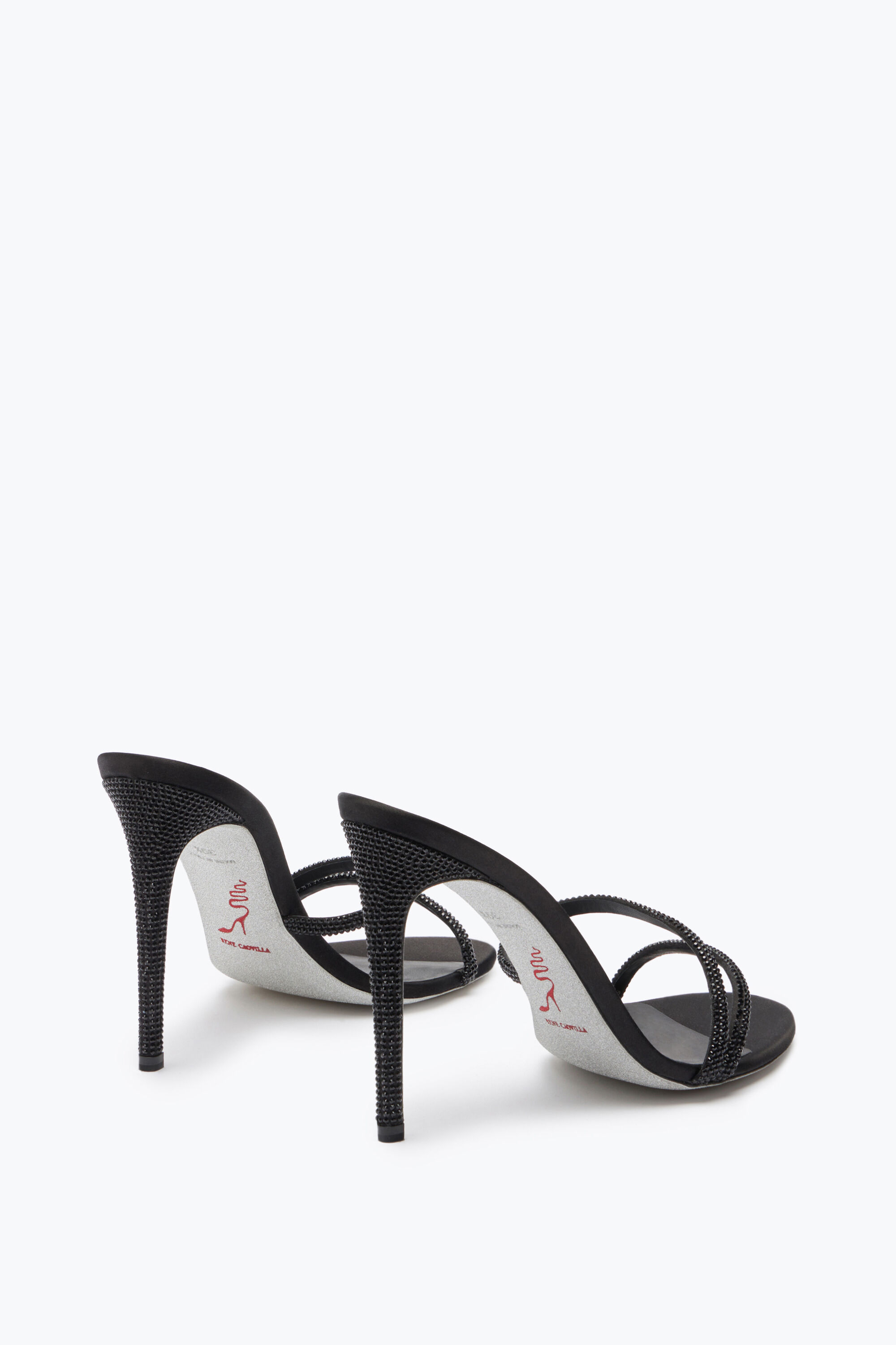 Jeweled Irina Crystal Black Mule 105 Rene Caovilla