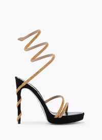 MARGOT PLATEAU SANDALE 120 IN SCHWARZ UND GOLD