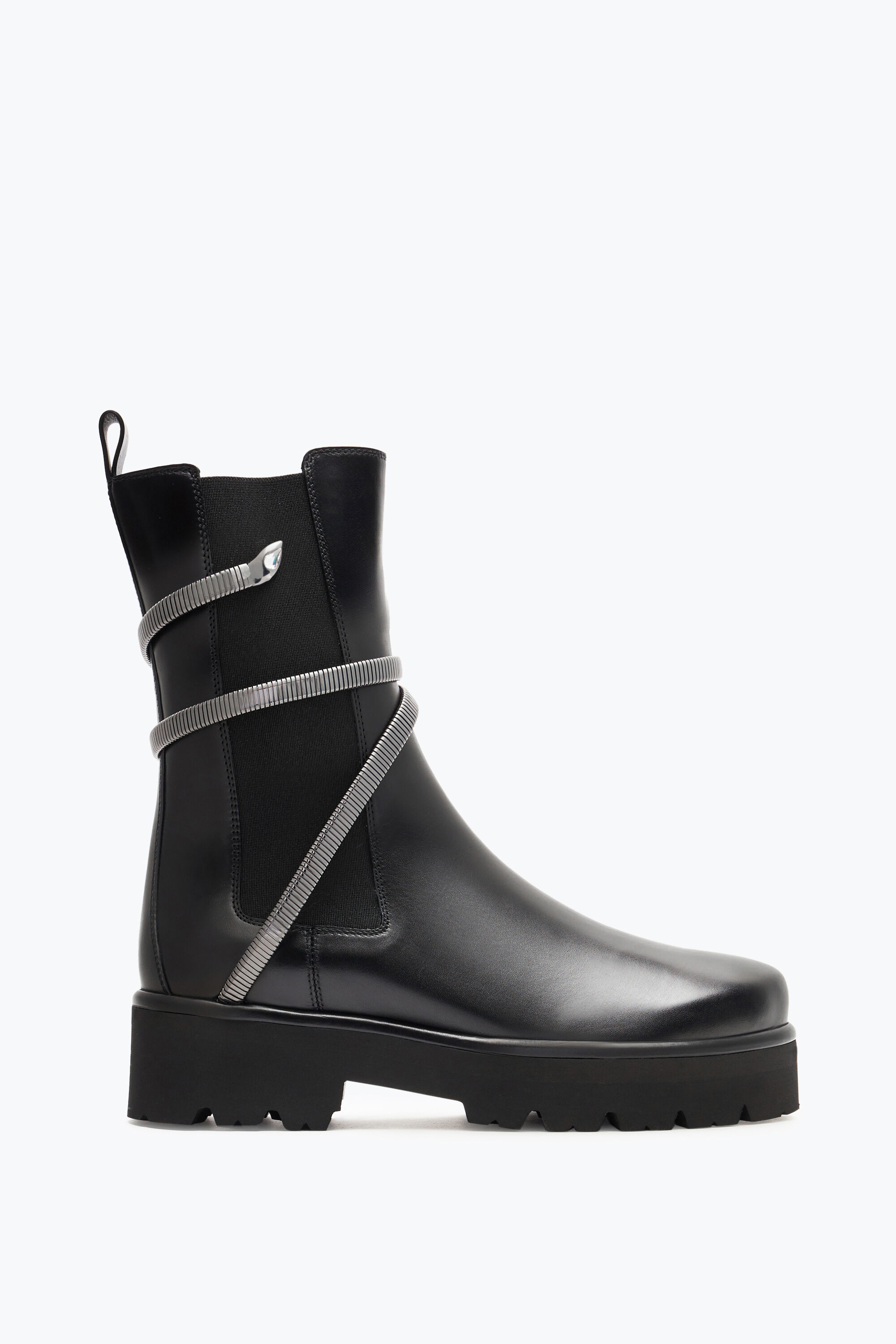 Black heeled biker boots online