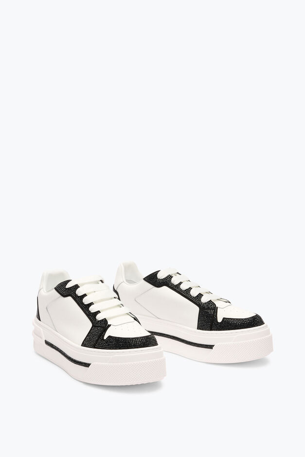 XTRA WHITE-BLACK SNEAKER WITH CRYSTALS 50 XTRA WHITE-BLACK SNEAKER WITH CRYSTALS 50