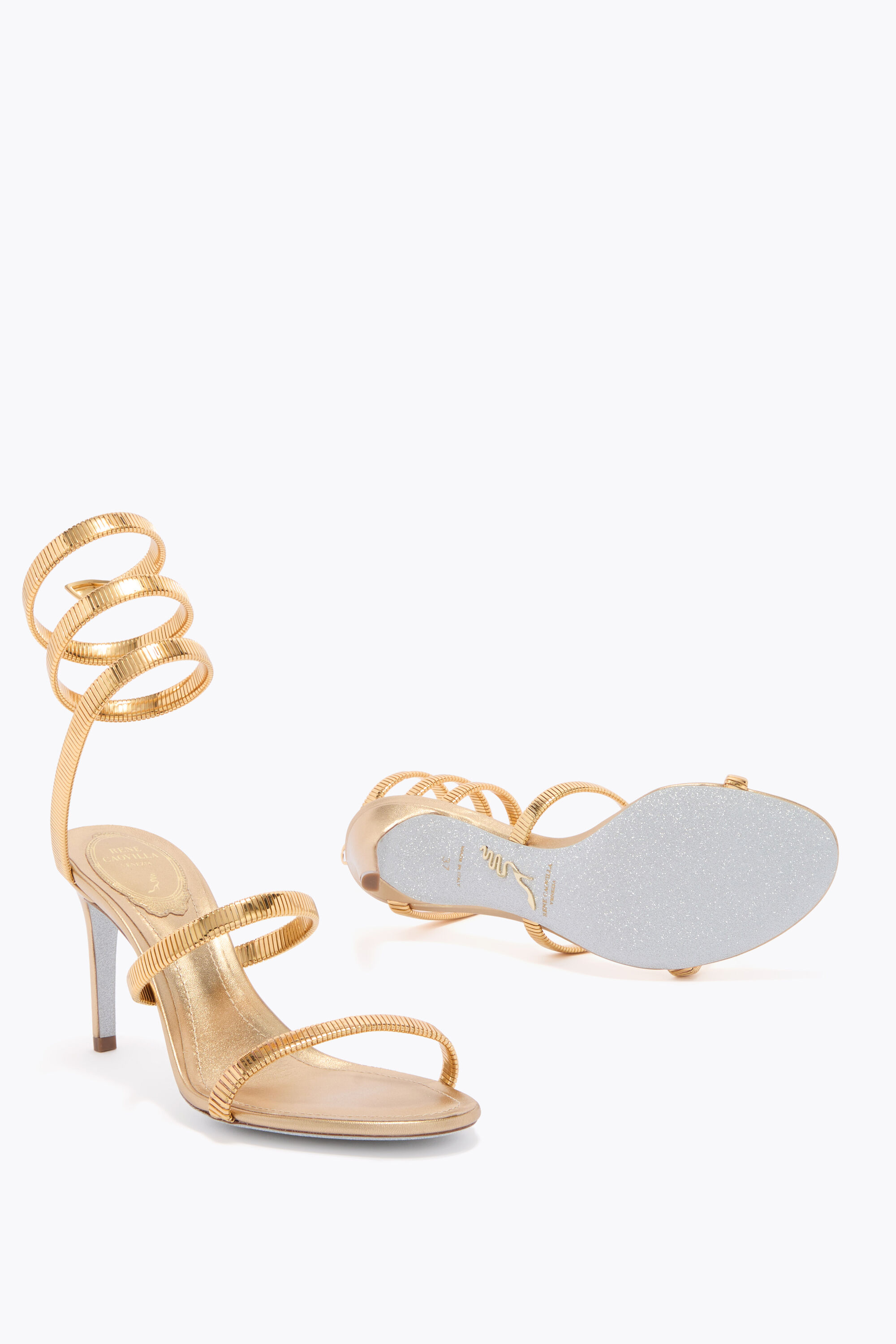 Jeweled JUNIPER GOLD SANDAL 80 | Rene Caovilla®