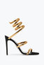 Juniper Black Suede And Gold Sandal 105