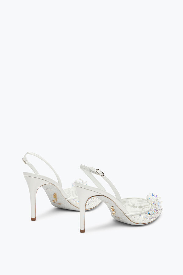 Cinderella White Slingback 80