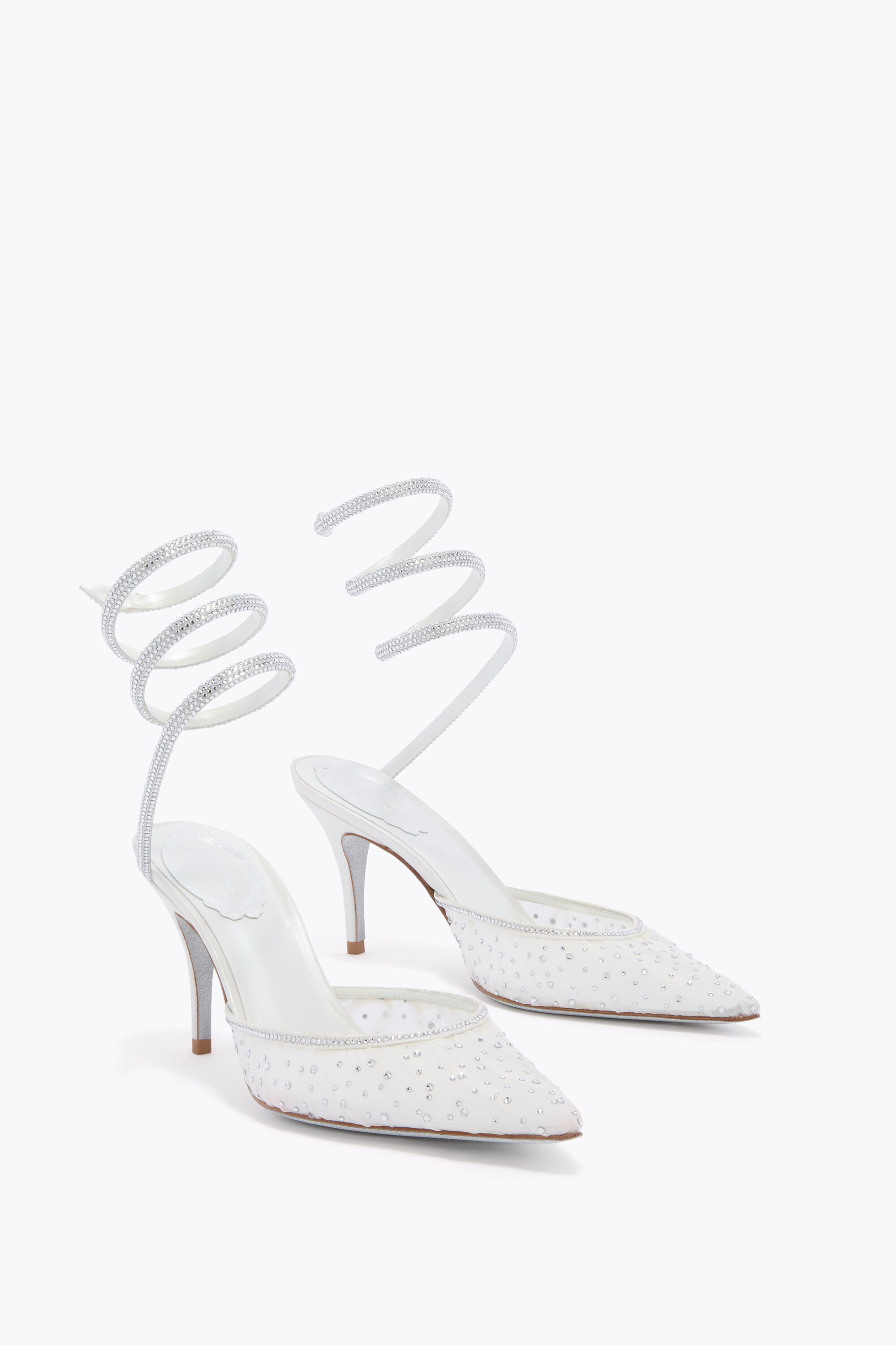 Jeweled BELLE IVORY PUMP WITH SERPENT 80 | Rene Caovilla®
