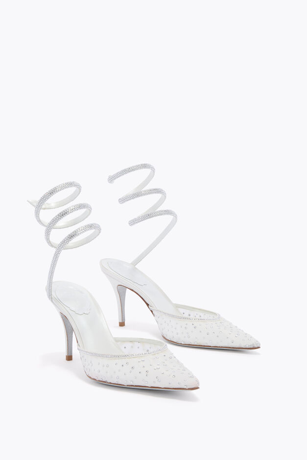 BELLE PUMP 80 IN ELFENBEIN MIT SCHLANGE