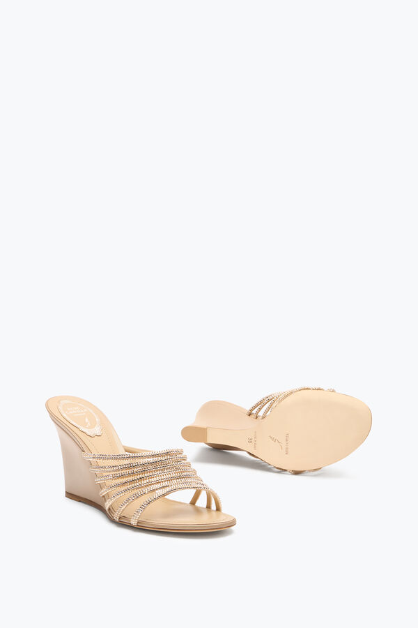 FULL TRIM POWDER PINK WEDGE SANDAL 80