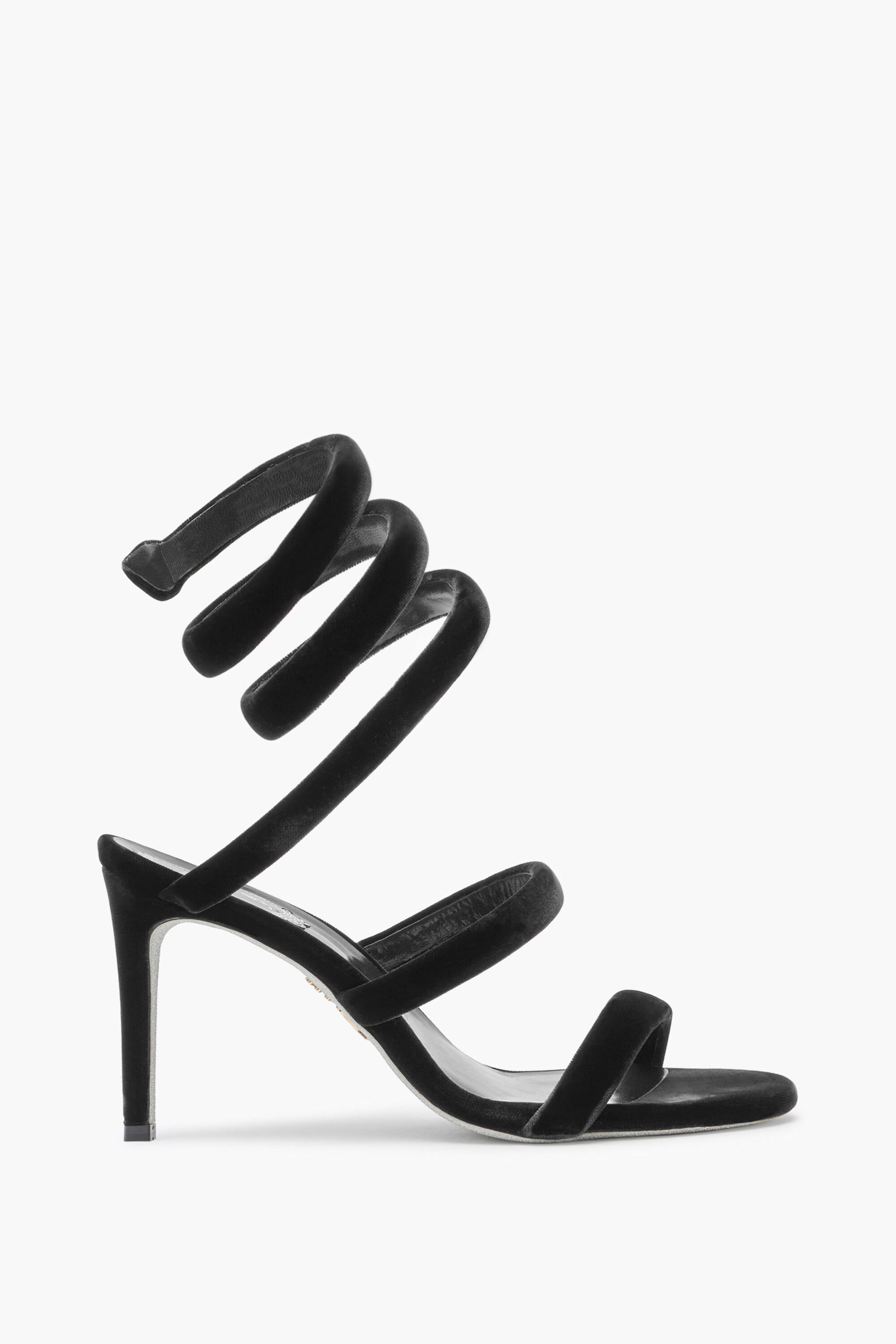 Jeweled Cleo Black Velvet Sandal 80 | Rene Caovilla®