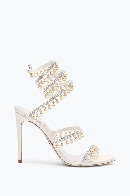 CHANDELIER IVORY SANDAL WITH PEARLS 105