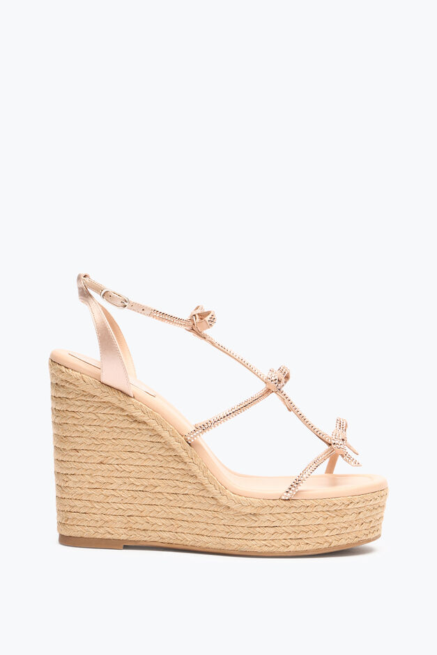 CATERINA POWDER PINK WEDGE SANDAL 120