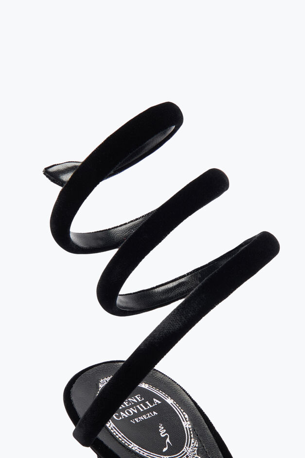 CLEO BLACK VELVET SANDAL 80