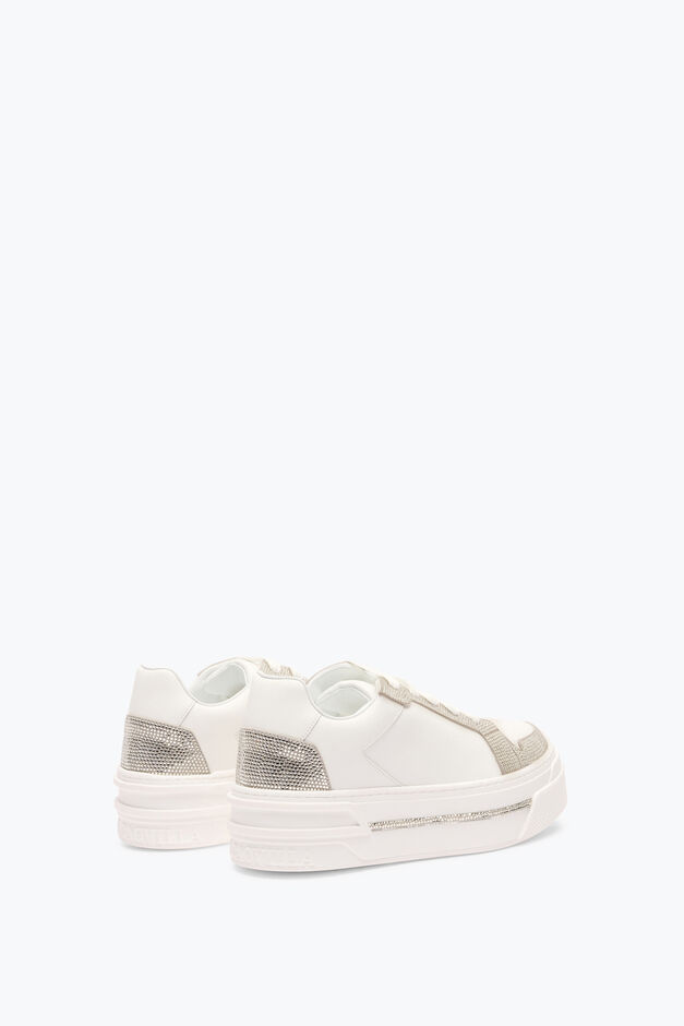 XTRA WHITE-SILVER SNEAKER WITH CRYSTALS 50 XTRA WHITE-SILVER SNEAKER WITH CRYSTALS 50