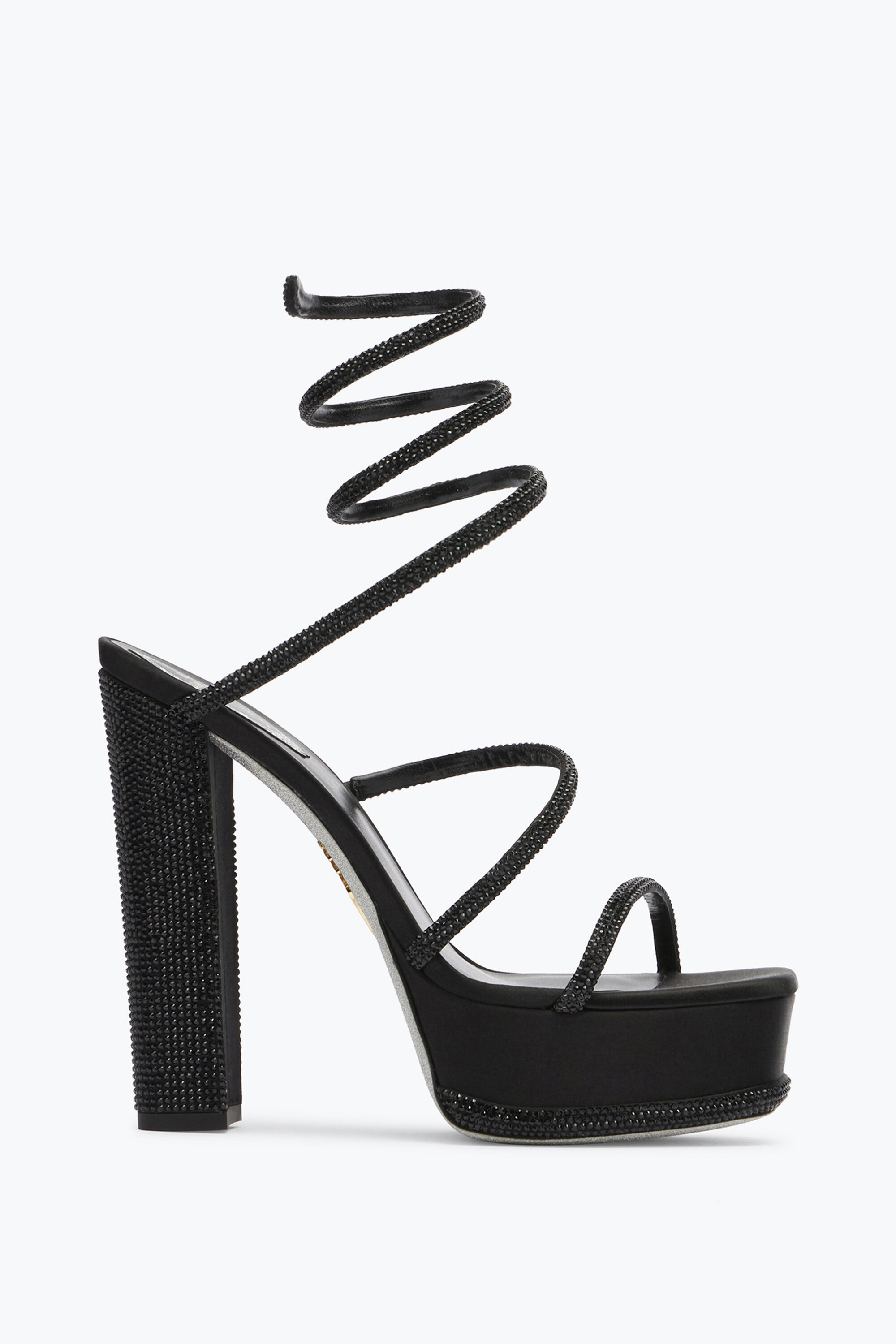Sandalo con shop plateau nero