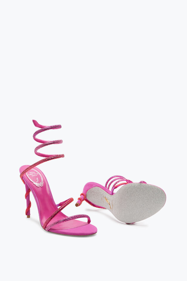 Margot Sandale mit Degrad&eacute;-Kristallen in Shocking Pink 105
