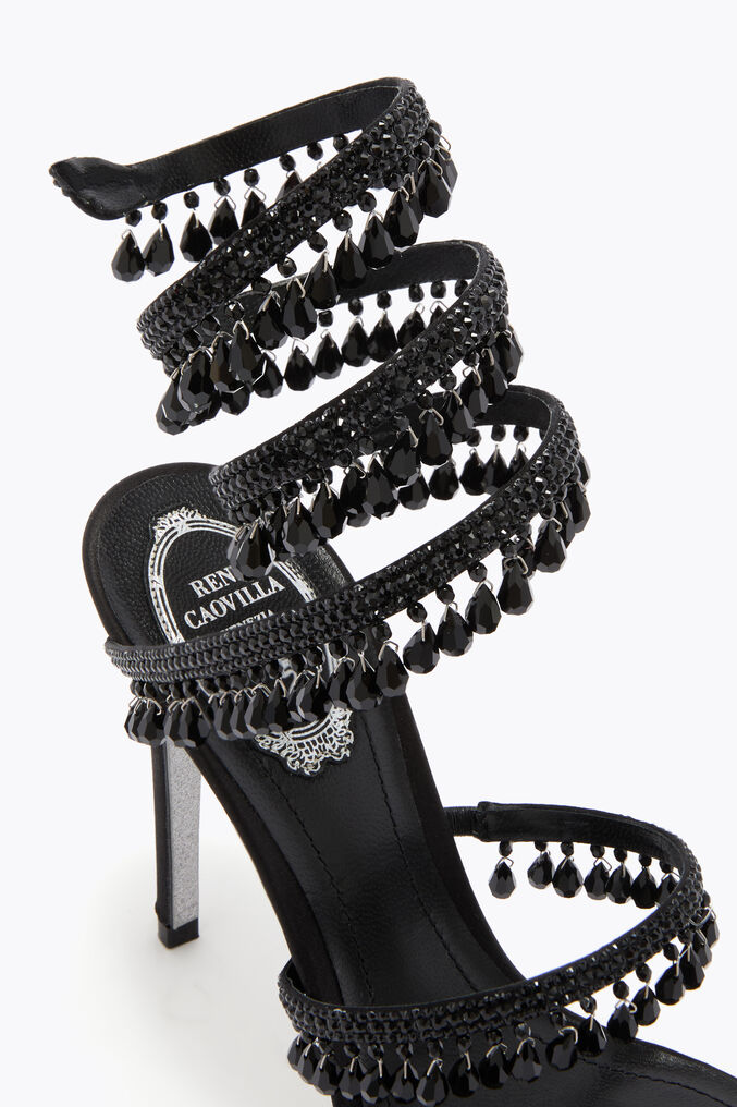 Sandales à Talons Hauts RENE CAOVILLA - Coque Cuir Daim, Taille 39.5 (US 9.5), Occasion Comme Neuve