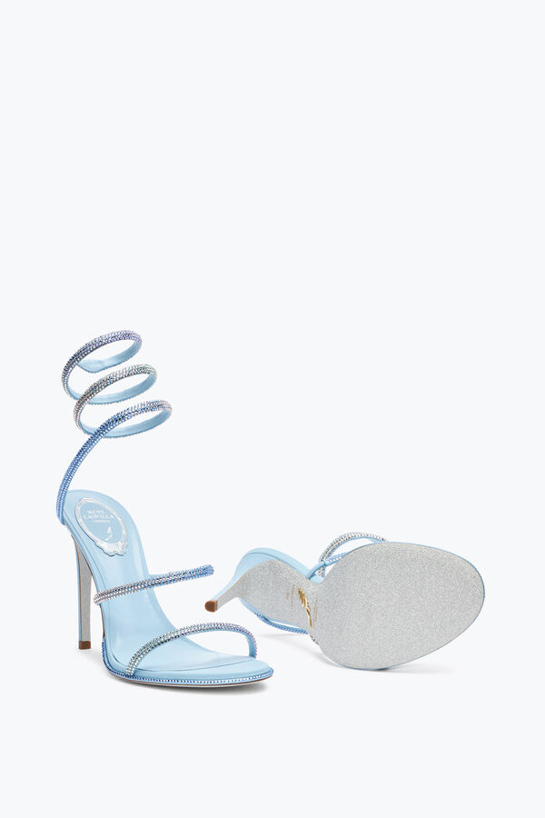 Sandale Cleo bleu clair avec d&eacute;grad&eacute; de cristaux 105