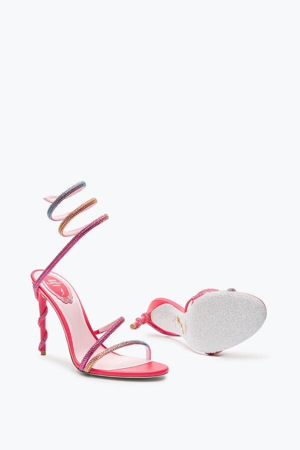 Margot Coral Sandal With Degrad&eacute; Crystals 105