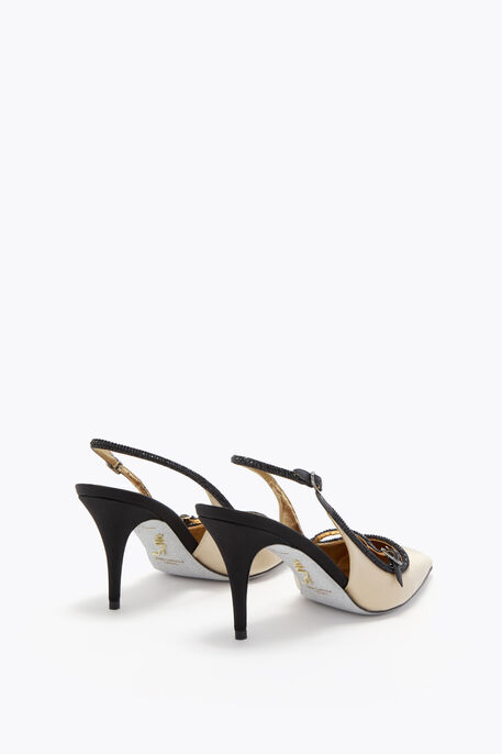 LILY BLACK AND CHAMPAGNE SLINGBACK 80
