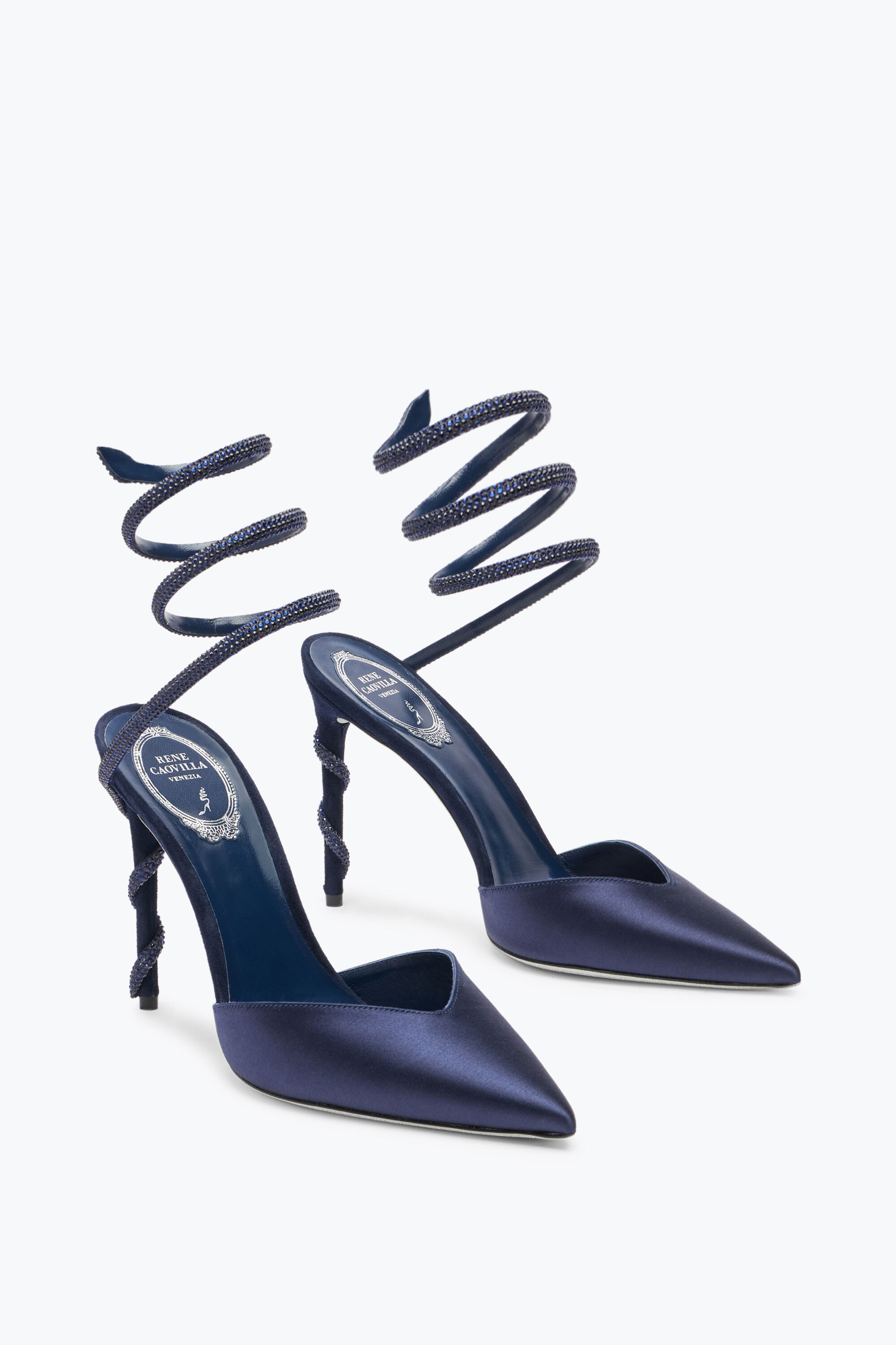 Jeweled Margot Midnight Blue Pump 105 Rene Caovilla