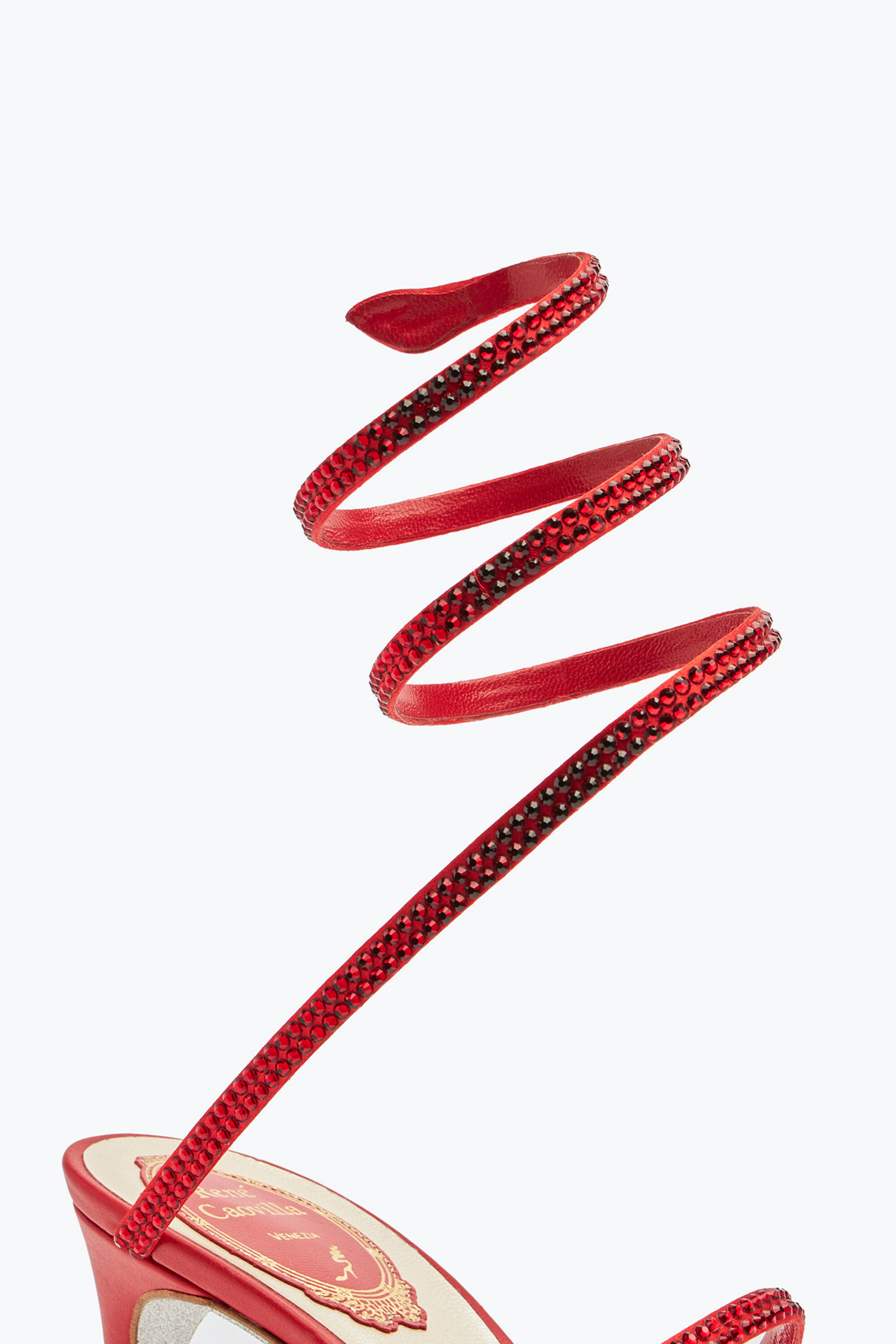 Jeweled Cleo Red Sandal 80 | Rene Caovilla®