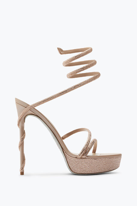 MARGOT CRYSTAL BEIGE PLATFORM SANDAL 130