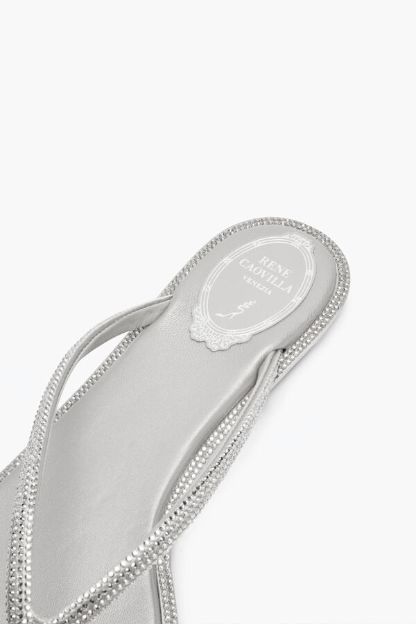 Diana 银色水晶夹趾凉鞋 10