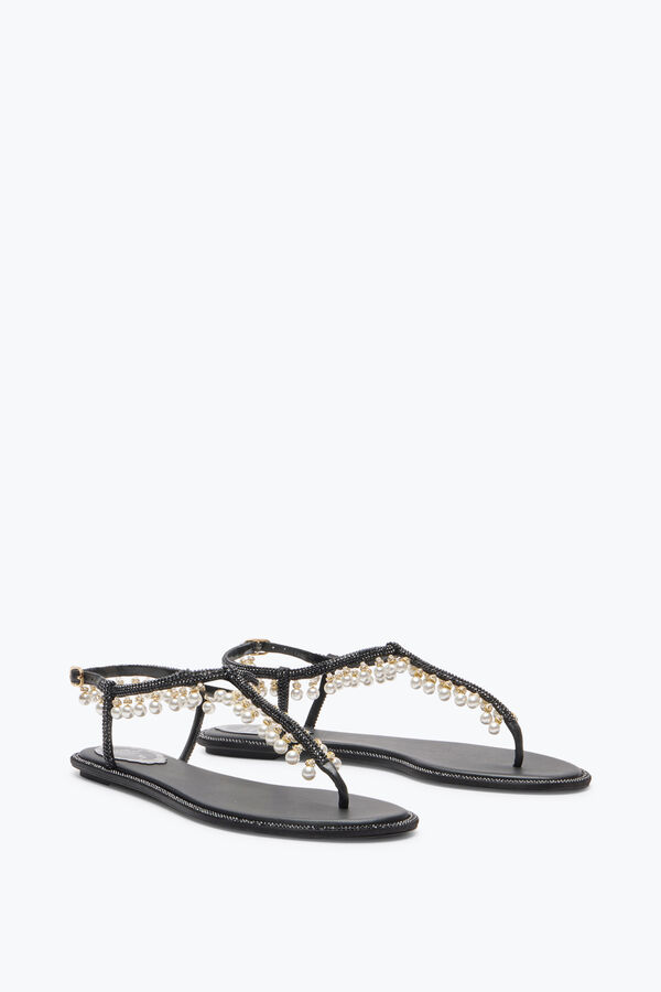 SANDALE DIANA NOIRE AVEC PERLES 10